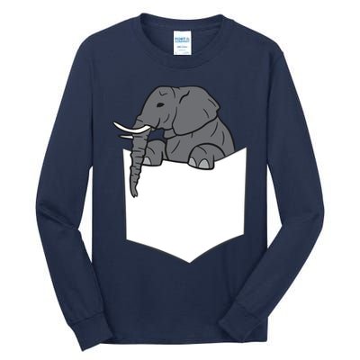 Elephant In A Pocket Funny Pocket Elephant Tall Long Sleeve T-Shirt