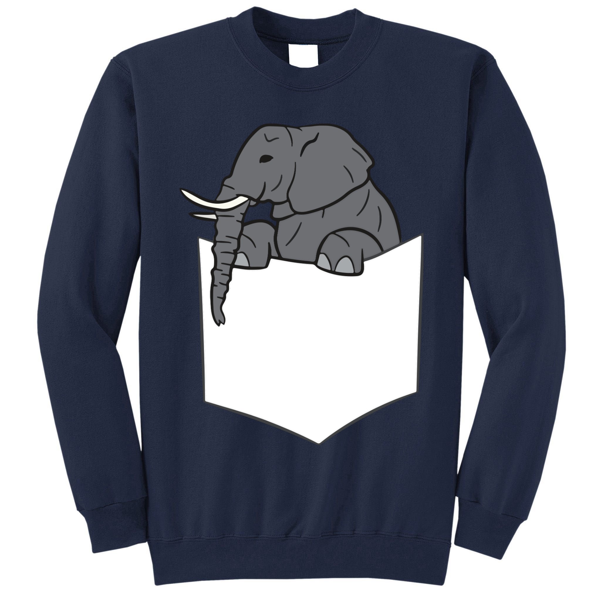 Elephant In A Pocket Funny Pocket Elephant Tall Sweatshirt