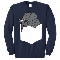 Elephant In A Pocket Funny Pocket Elephant Tall Sweatshirt