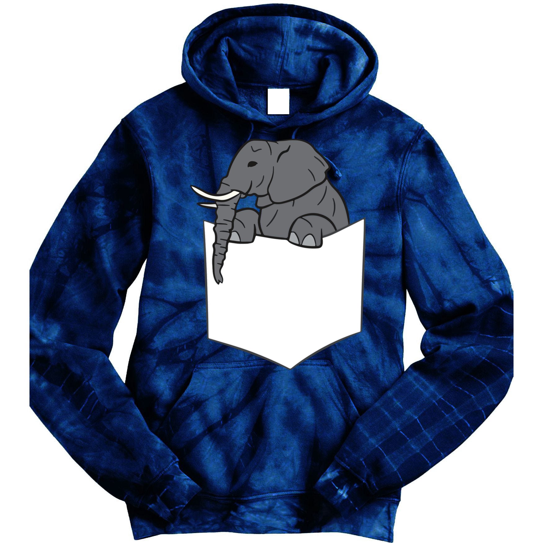 Elephant In A Pocket Funny Pocket Elephant Tie Dye Hoodie