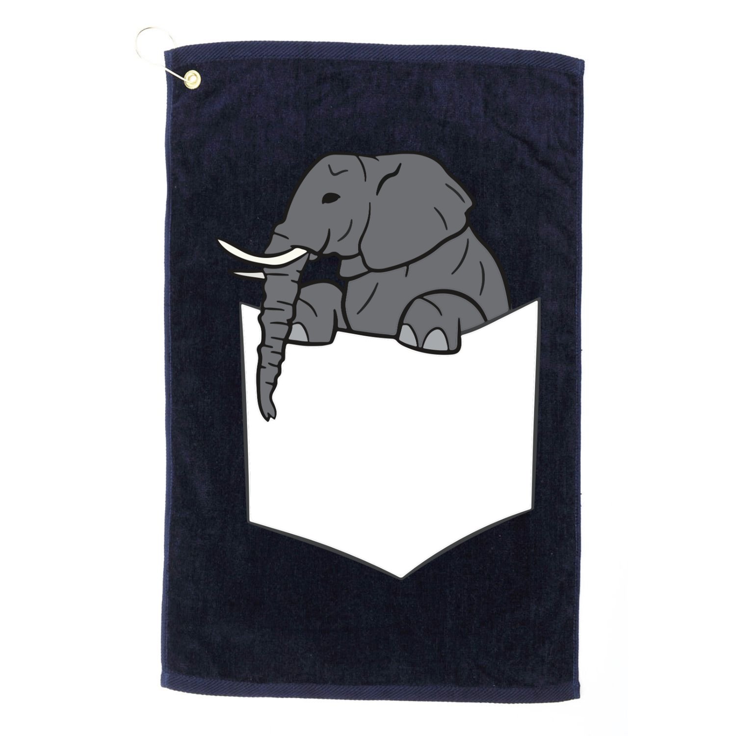 Elephant In A Pocket Funny Pocket Elephant Golf Towel