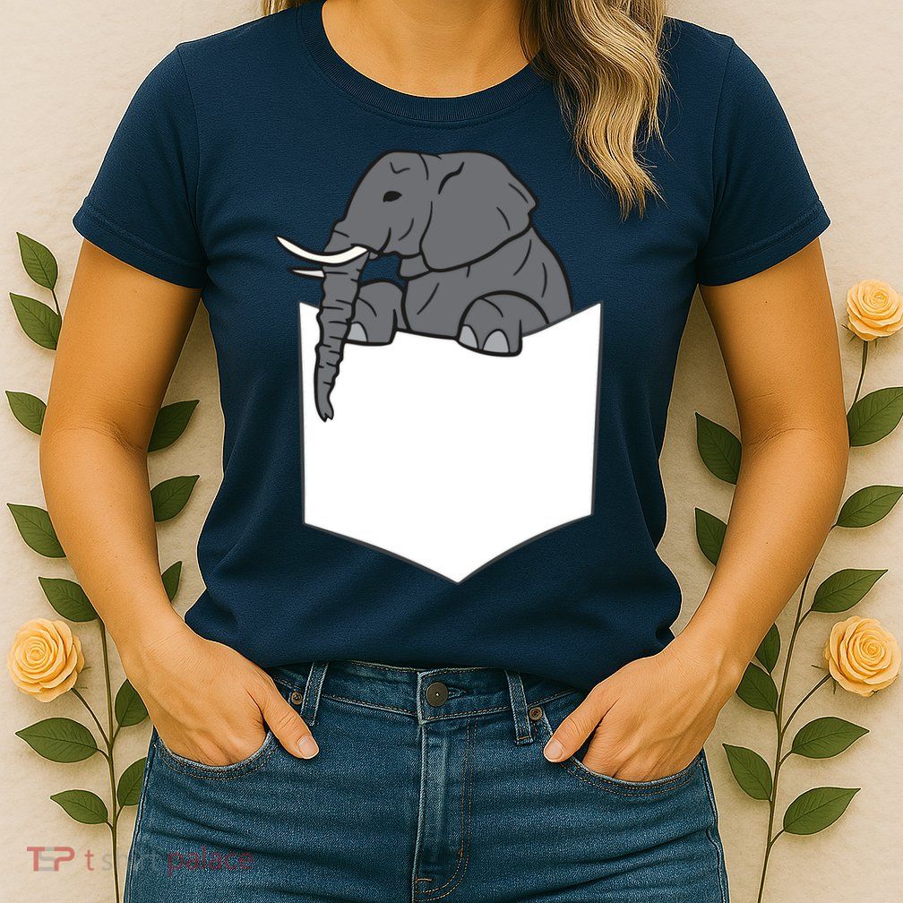 Elephant In A Pocket Funny Pocket Elephant Womens T-Shirt
