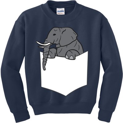 Elephant In A Pocket Funny Pocket Elephant Kids Sweatshirt