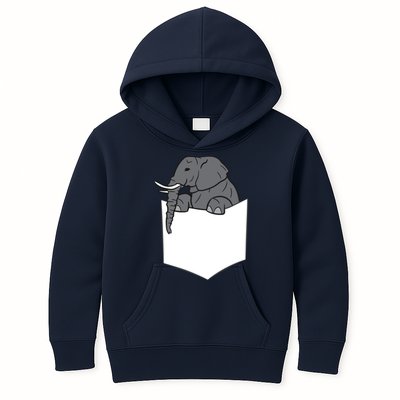 Elephant In A Pocket Funny Pocket Elephant Kids Hoodie