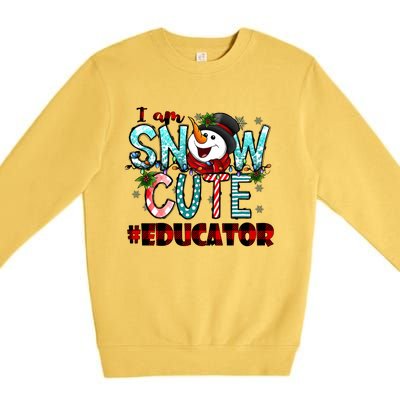 Educator I Am Snow Cute Cute Gift Premium Crewneck Sweatshirt