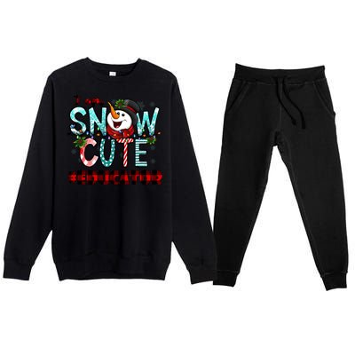 Educator I Am Snow Cute Cute Gift Premium Crewneck Sweatsuit Set