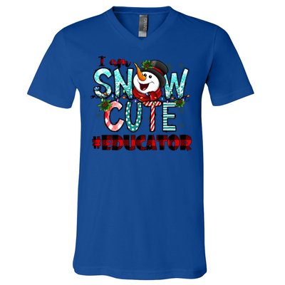 Educator I Am Snow Cute Cute Gift V-Neck T-Shirt