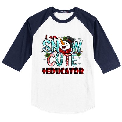 Educator I Am Snow Cute Cute Gift Baseball Sleeve Shirt