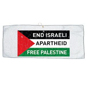 End Israeli Apartheid Free Palestine Flag Large Microfiber Waffle Golf Towel