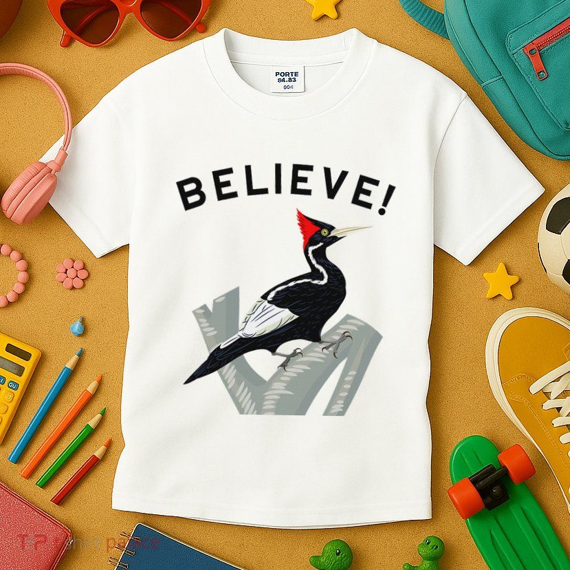Endangered Ivory Billed Woodpecker Kids T-Shirt