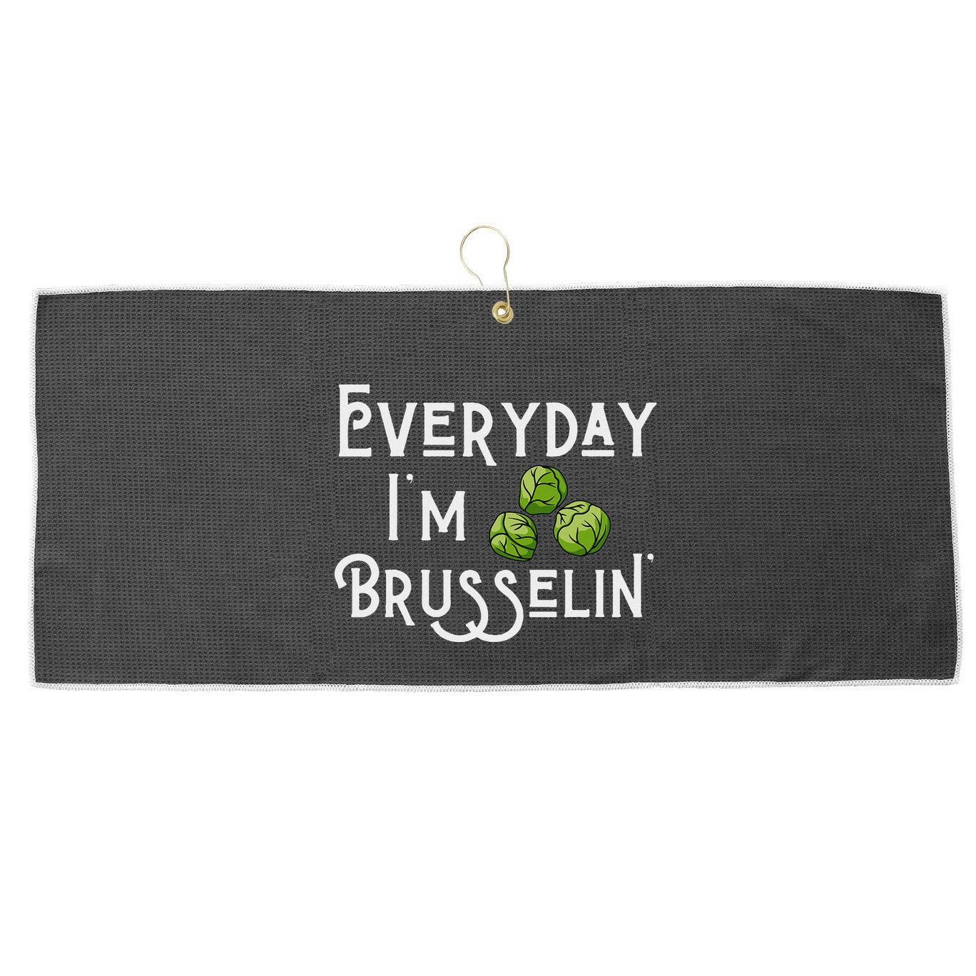 Everyday IM Brusselin Brussel Sprout Lover Large Microfiber Waffle Golf Towel