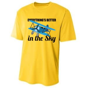 Everything Is Better In The Sky Airplane Pilot Gift Performance Sprint T-Shirt