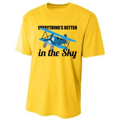 Everything Is Better In The Sky Airplane Pilot Gift Performance Sprint T-Shirt