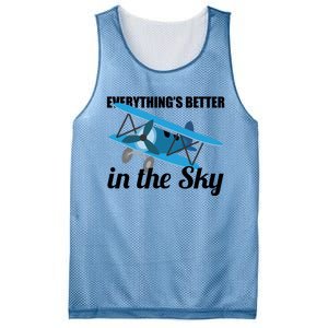 Everything Is Better In The Sky Airplane Pilot Gift Mesh Reversible Basketball Jersey Tank