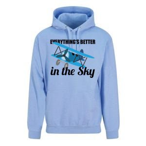 Everything Is Better In The Sky Airplane Pilot Gift Unisex Surf Hoodie