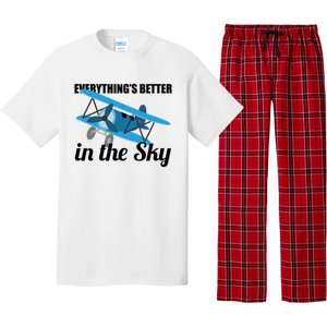 Everything Is Better In The Sky Airplane Pilot Gift Pajama Set