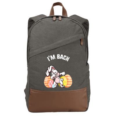 Easter I'm Back Flamingo Candy Gift Spring Bunny Cute Gift Cotton Canvas Backpack