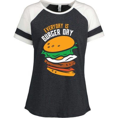 Everyday Is Burger Day Food Hamburger Lover Burgers Cool Gift Enza Ladies Jersey Colorblock Tee