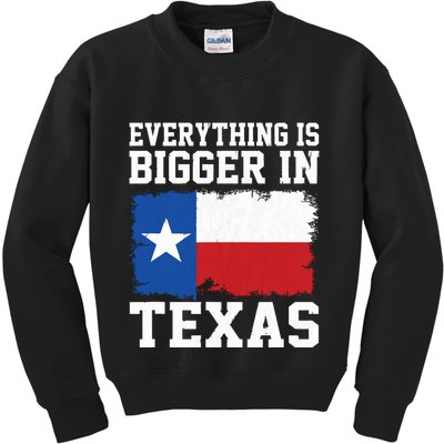 Everything Is Bigger In Texas Vintage Houston Dallas Austin Kids Sweatshirt