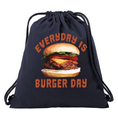 Everyday Is Burger Day Gift Funny Meat Bbq Gift Drawstring Bag