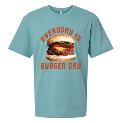 Everyday Is Burger Day Gift Funny Meat Bbq Gift Sueded Cloud Jersey T-Shirt