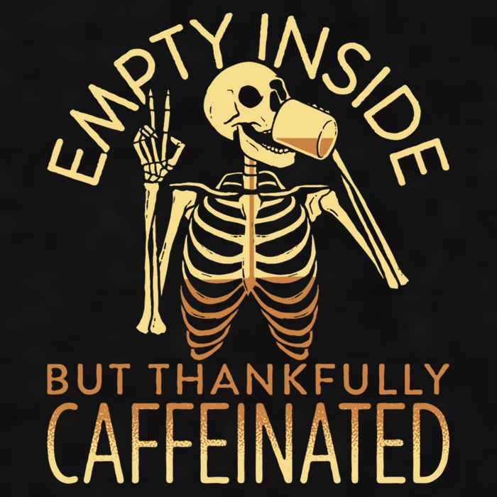 Empty Inside But Thankfully Caffeinated Ladies PosiCharge Tri-Blend Wicking Tank