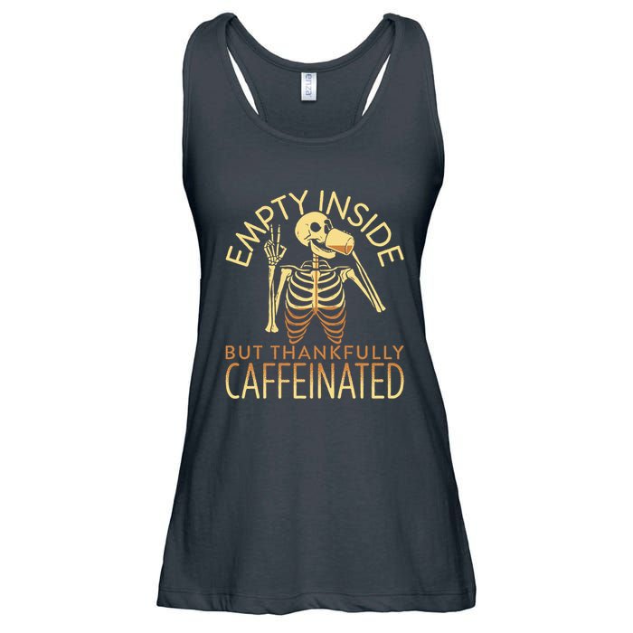 Empty Inside But Thankfully Caffeinated Ladies Essential Flowy Tank
