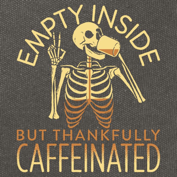 Empty Inside But Thankfully Caffeinated Cotton Canvas Backpack