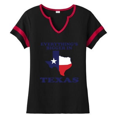 EVERYTHING IS BIGGER IN TEXAS Funny Ladies Halftime Notch Neck Tee