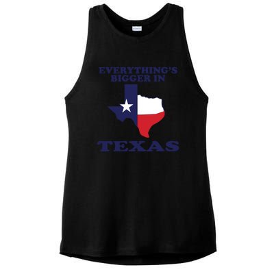 EVERYTHING IS BIGGER IN TEXAS Funny Ladies PosiCharge Tri-Blend Wicking Tank