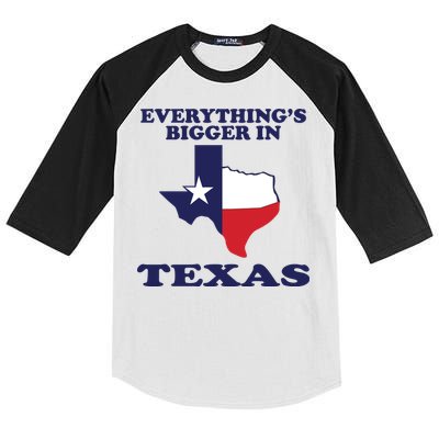 EVERYTHING IS BIGGER IN TEXAS Funny Kids Colorblock Raglan Jersey