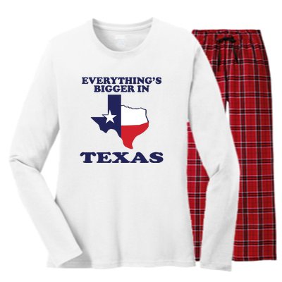 EVERYTHING IS BIGGER IN TEXAS Funny Women's Long Sleeve Flannel Pajama Set 