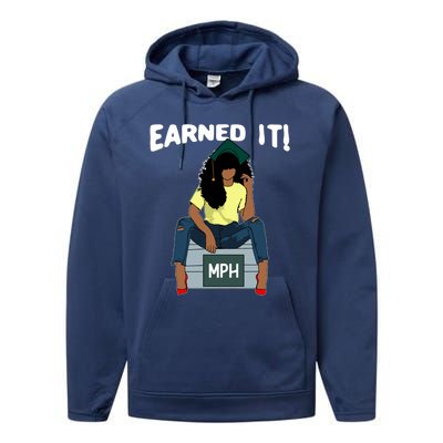 Earned It Black Educated Mph Master Of Public Health Grad Great Gift Performance Fleece Hoodie