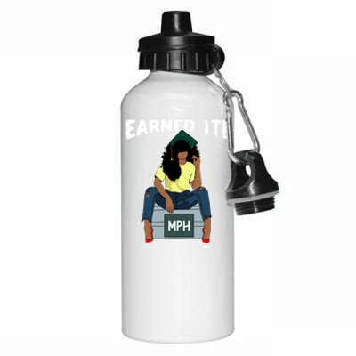 Earned It Black Educated Mph Master Of Public Health Grad Great Gift Aluminum Water Bottle