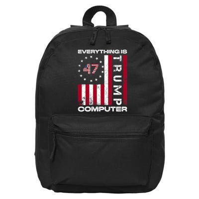Everything Is Computer Trump Funny Meme Saying 16 in Basic Backpack