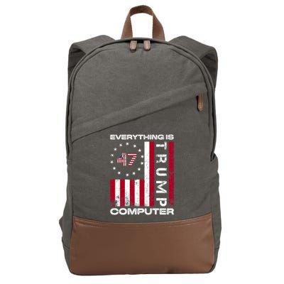 Everything Is Computer Trump Funny Meme Saying Cotton Canvas Backpack