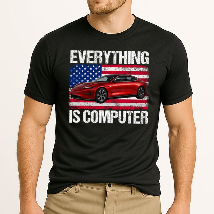 Everything Is Computer Us Flag Trump Everything's Computer Cooling Performance Crew T-Shirt