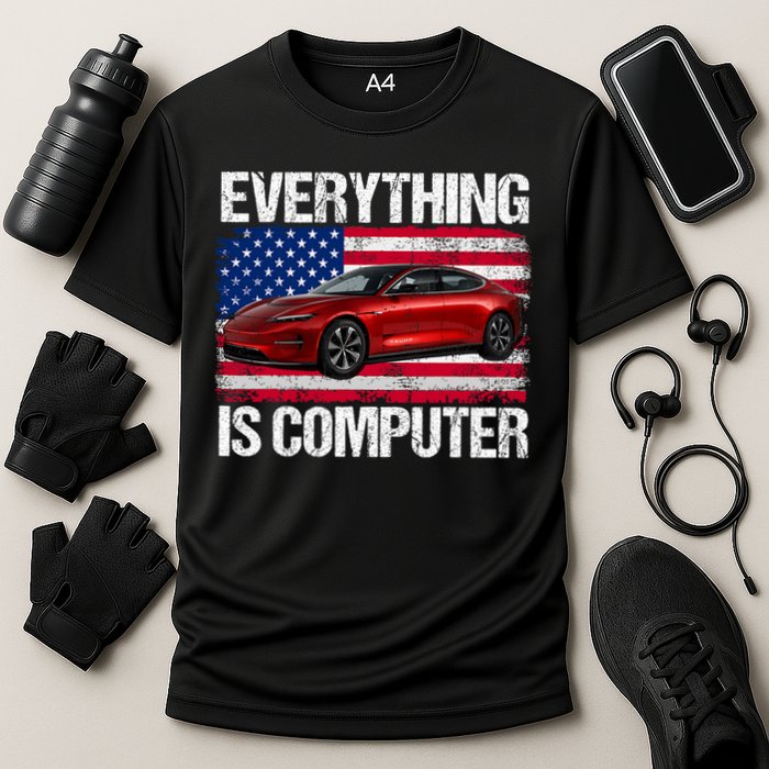 Everything Is Computer Us Flag Trump Everything's Computer Cooling Performance Crew T-Shirt