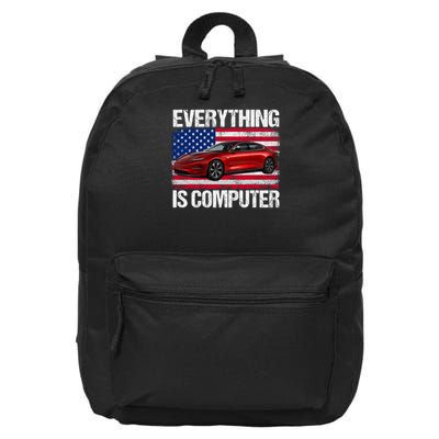 Everything Is Computer Us Flag Trump Everything's Computer 16 in Basic Backpack