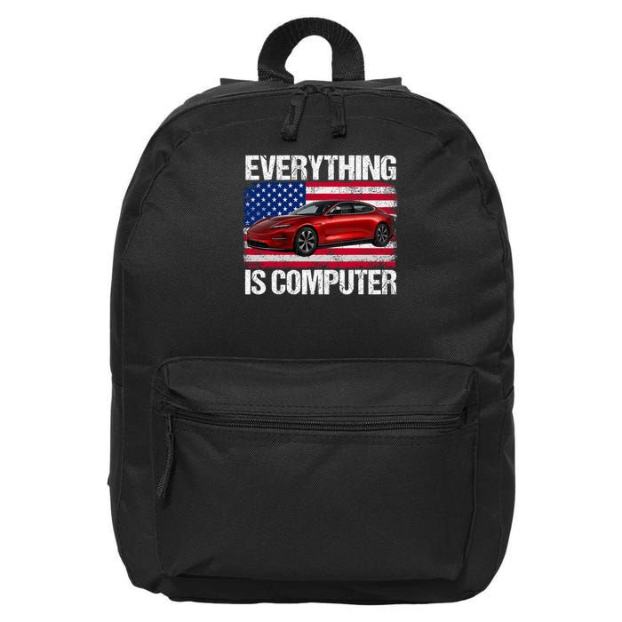 Everything Is Computer Us Flag Trump Everything's Computer 16 in Basic Backpack