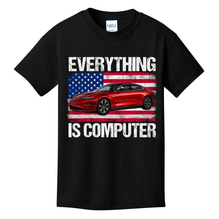 Everything Is Computer Us Flag Trump Everything's Computer Kids T-Shirt