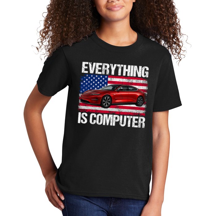 Everything Is Computer Us Flag Trump Everything's Computer Kids T-Shirt