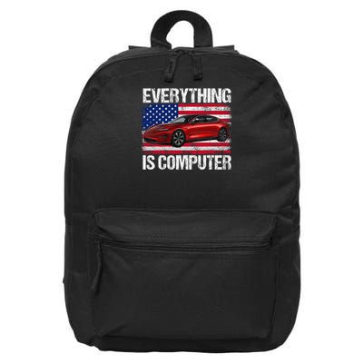 Everything Is Computer US flag Trump Everythings Computer 16 in Basic Backpack