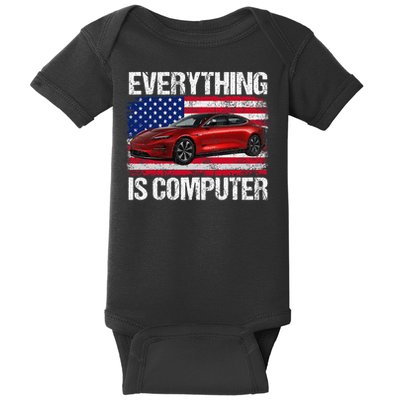 Everything Is Computer US flag Trump Everythings Computer Baby Bodysuit