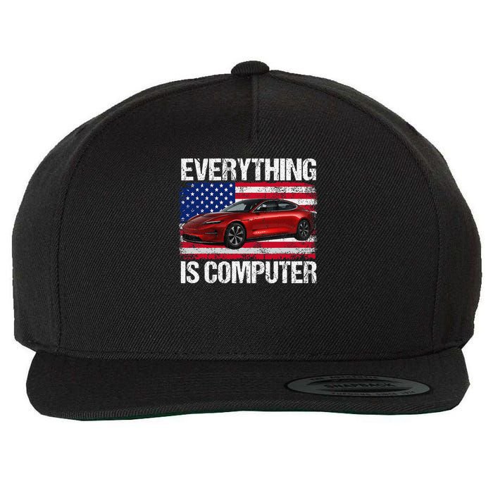 Everything Is Computer US flag Trump Everythings Computer Wool Snapback Cap
