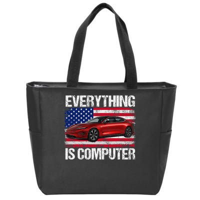 Everything Is Computer US flag Trump Everythings Computer Zip Tote Bag