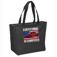 Everything Is Computer US flag Trump Everythings Computer Zip Tote Bag