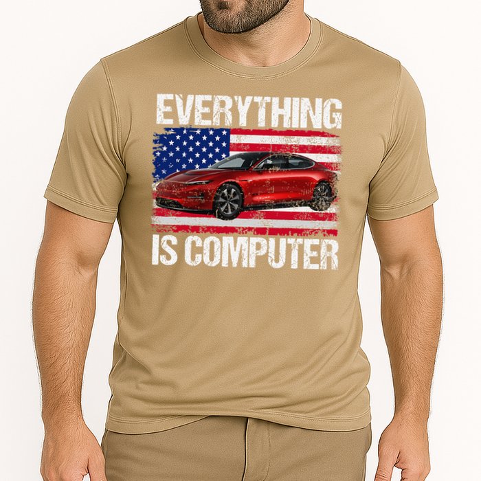 Everything Is Computer US flag Trump Everythings Computer Cooling Performance Crew T-Shirt
