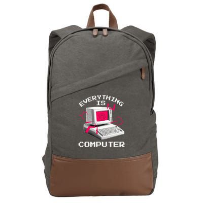  Everything Is Computer Doge  Cotton Canvas Backpack