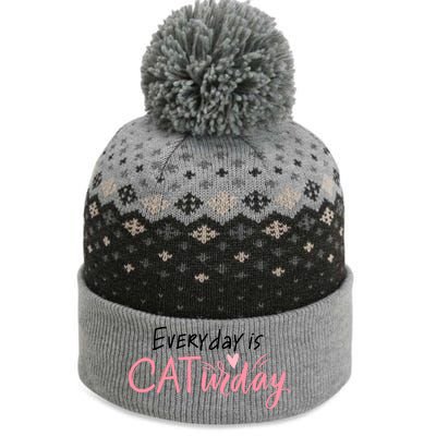 Everyday Is Caturday Cat Lover The Baniff Cuffed Pom Beanie